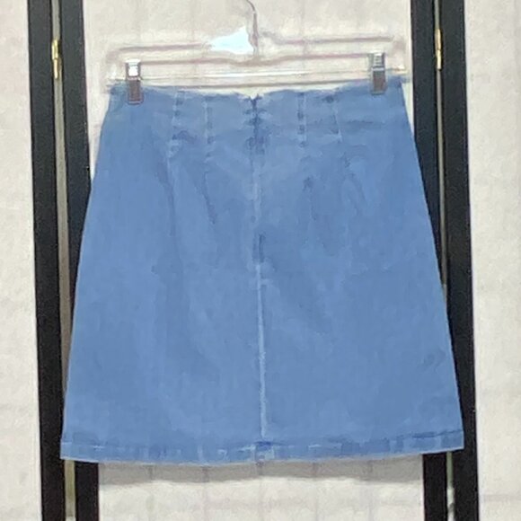 Arizona Jean Co A-Line Front Split Denim Mini Skirt Medium Blue Wash S NWT - Picture 2 of 9